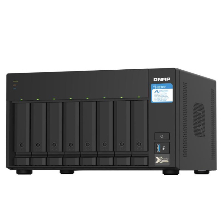 QNAP SYSTEMS TS-832PX-4G 8 BAY 1.7GHZ QC 8GB 