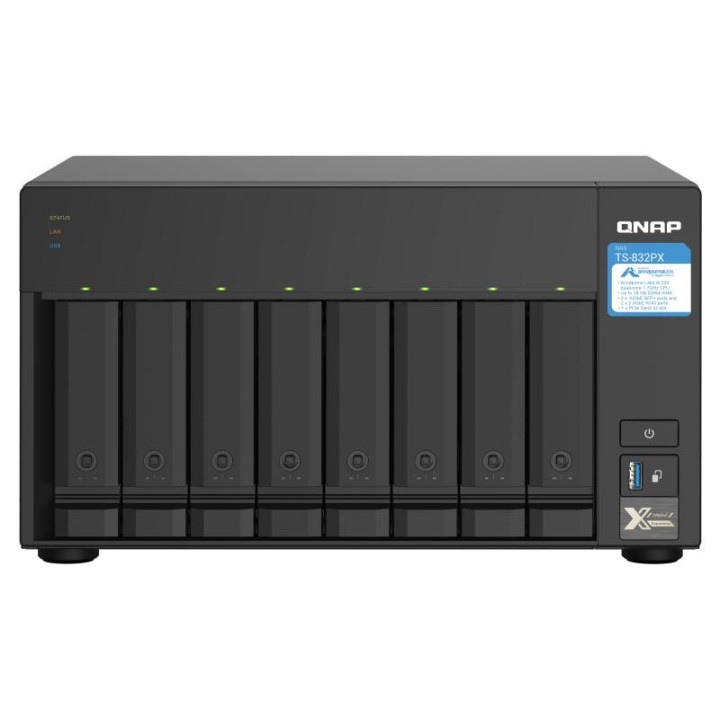 QNAP SYSTEMS TS-832PX-4G 8 BAY 1.7GHZ QC 8GB 