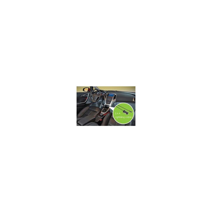 GENERIQUE CHARGEUR VOITURE 2.4 A APPLE LIGHTNING NOIR 
