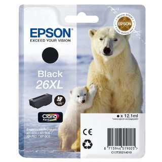 EPSON CARTOUCHE D'ENCRE NOIR 26XL - T2621 
