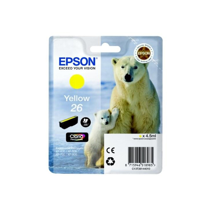 EPSON CARTOUCHE D'ENCRE JAUNE 26 - T2614 