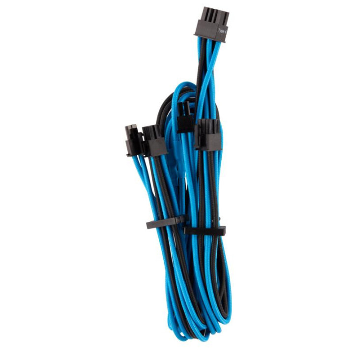 CORSAIR PREMIUM M SLEEVED SPLIT PCIE T4 BLEU/NOIR 