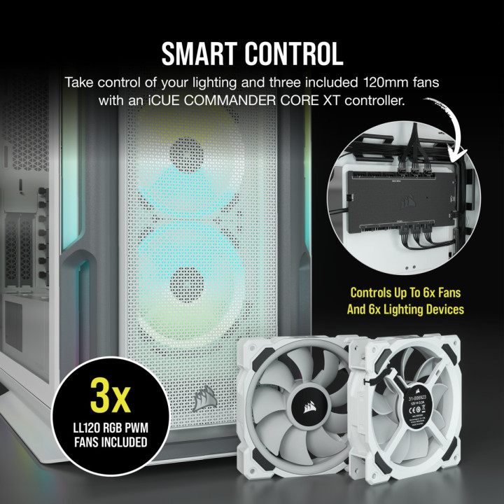CORSAIR CORSAIR ICUE 5000T MIDI-TOWER. RGB. TEMPERED GLASS 