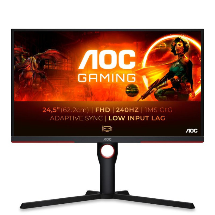 AOC 25G3ZM/BK 24.5 FHD/240HZ/1MS/VA/FREESYNC PREMIUM 