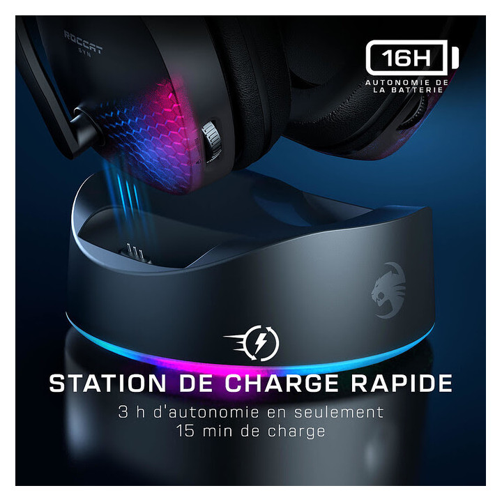 ROCCAT SYN MAX AIR - NOIR/RGB/SANS FIL/RECHARGEABLE 