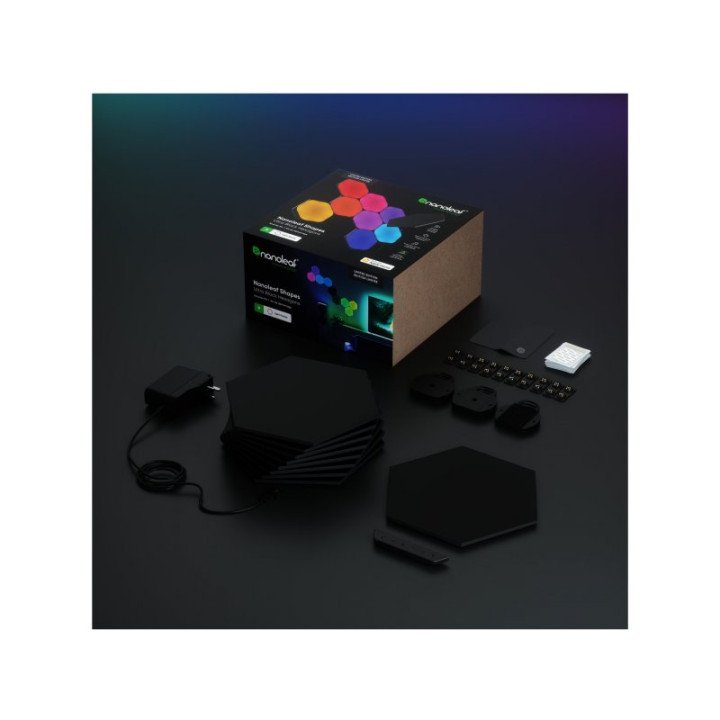 NANOLEAF SHAPES BLACK HEXAGONS STARTER KIT - 9 PIECES 