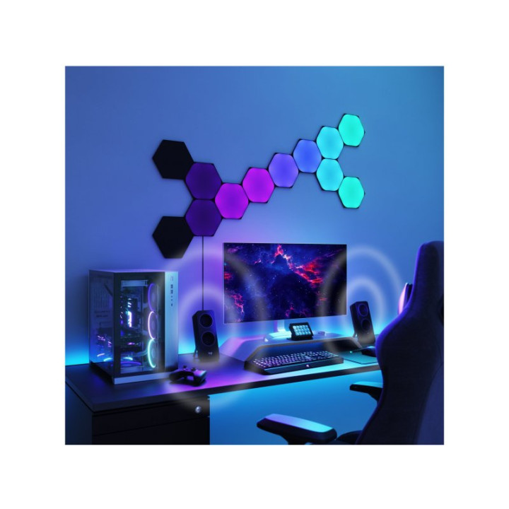 NANOLEAF SHAPES BLACK HEXAGONS STARTER KIT - 9 PIECES 