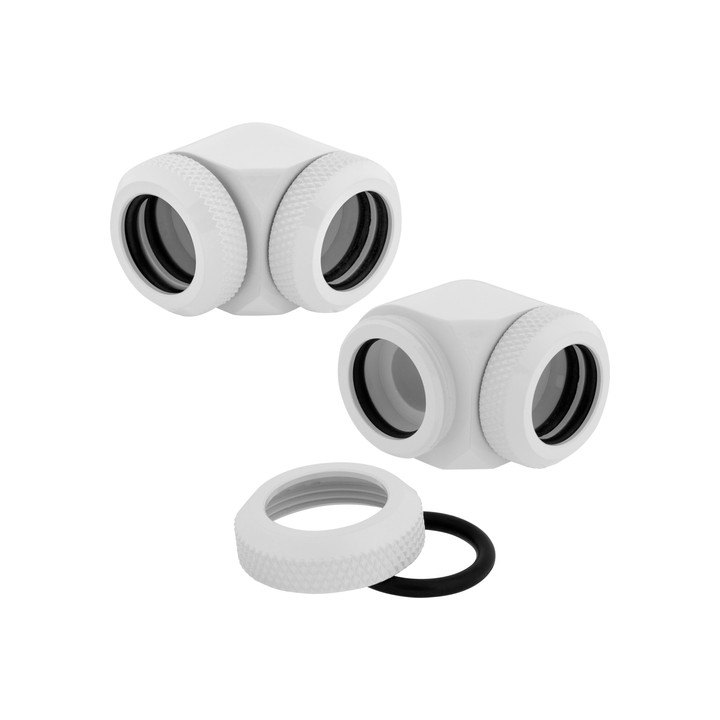 CORSAIR FITTINGS 90A HYDRO X XF HARDLINE - 14MM BLANX (X2) 