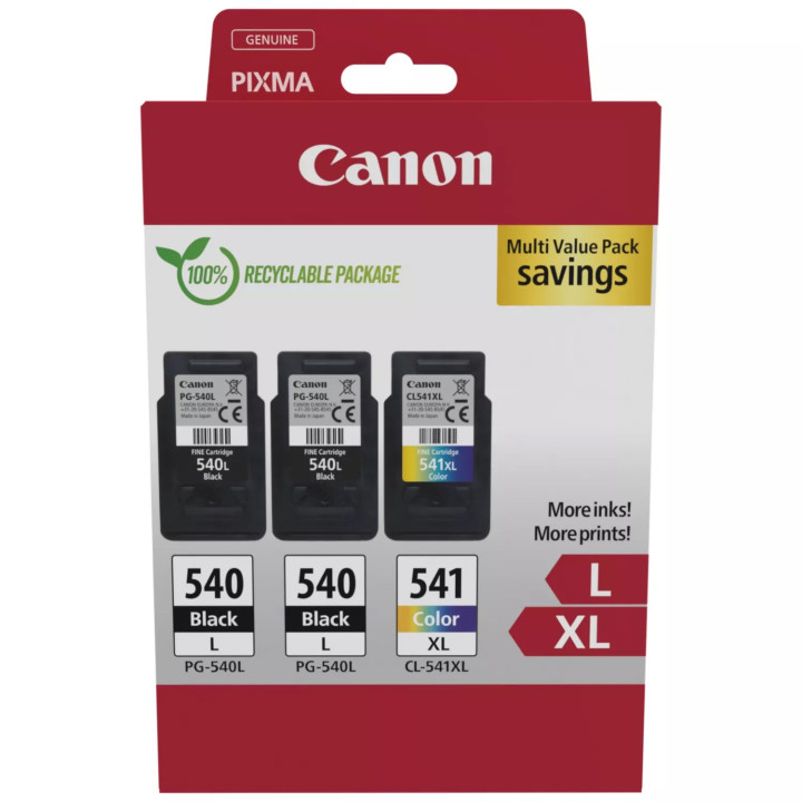 CANON PACK NOIRE*2 + COULEUR - PG-540LX2/CL-541XL MULTI 
