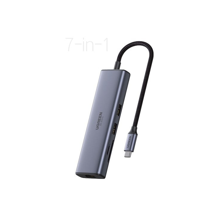 UGREEN HUB 7 PORTS USB-C 7 EN 1/4K 60HZ/100W/0.20M/GRIS 