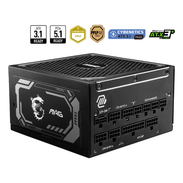 MSI ATX 1000W - 80+ GOLD FM - MAG A1000GL PCIE5 (OEM) 