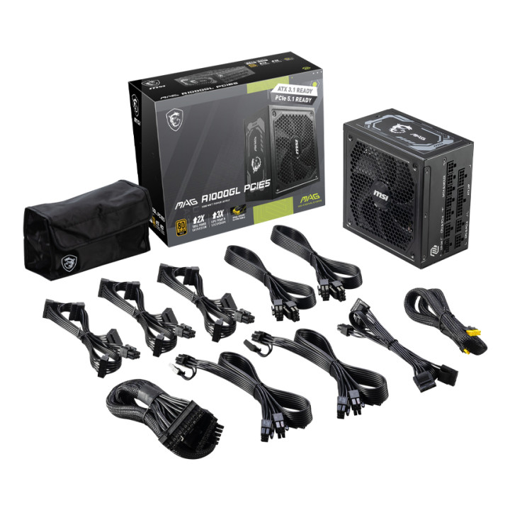 MSI ATX 1000W - 80+ GOLD FM - MAG A1000GL PCIE5 (OEM) 