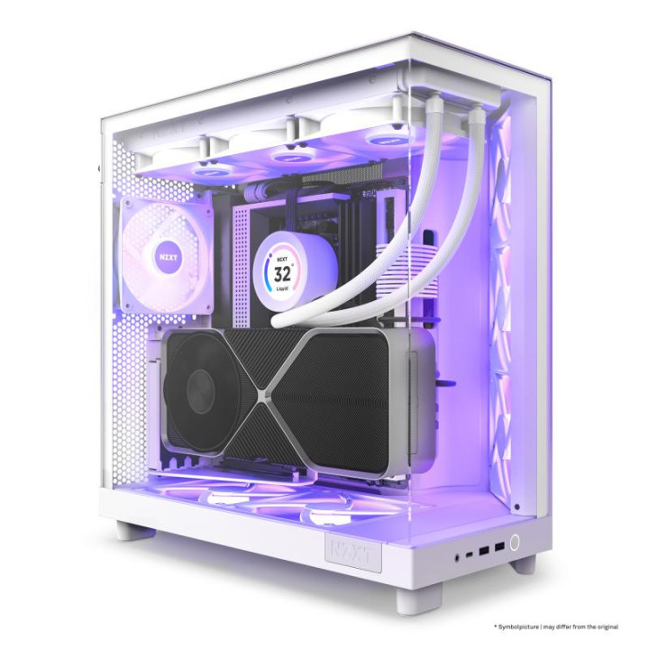 NZXT H6 FLOW RGB BLANC - MT/SANS ALIM/ATX 