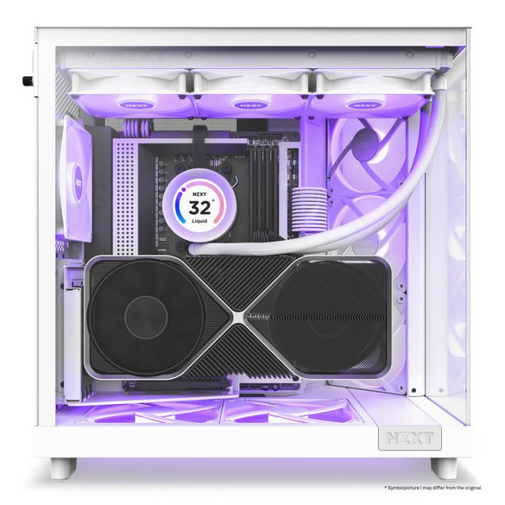 NZXT H6 FLOW RGB BLANC - MT/SANS ALIM/ATX 