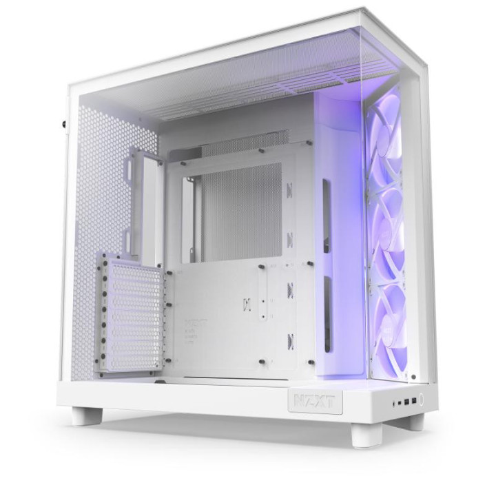 NZXT H6 FLOW RGB BLANC - MT/SANS ALIM/ATX 