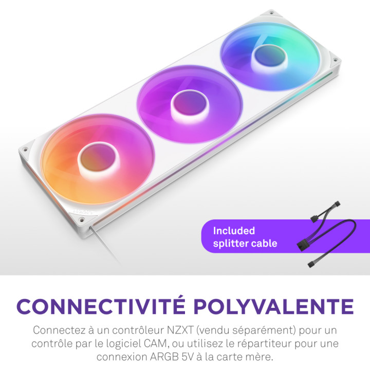 NZXT F420RGB CORE FAN (SINGLE FRAME) - BLANC 