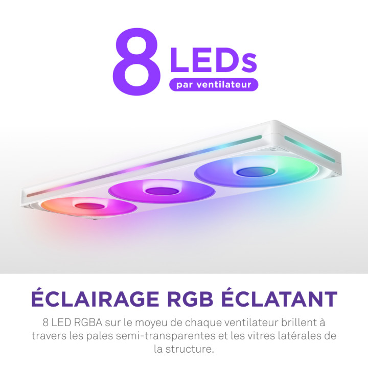 NZXT F420RGB CORE FAN (SINGLE FRAME) - BLANC 