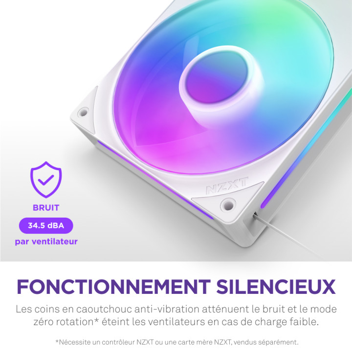 NZXT F420RGB CORE FAN (SINGLE FRAME) - BLANC 