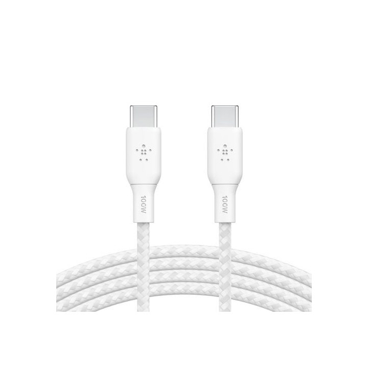 BELKIN CABLE USB-C VERS USB-C - 2M - 100W - BLANC# 