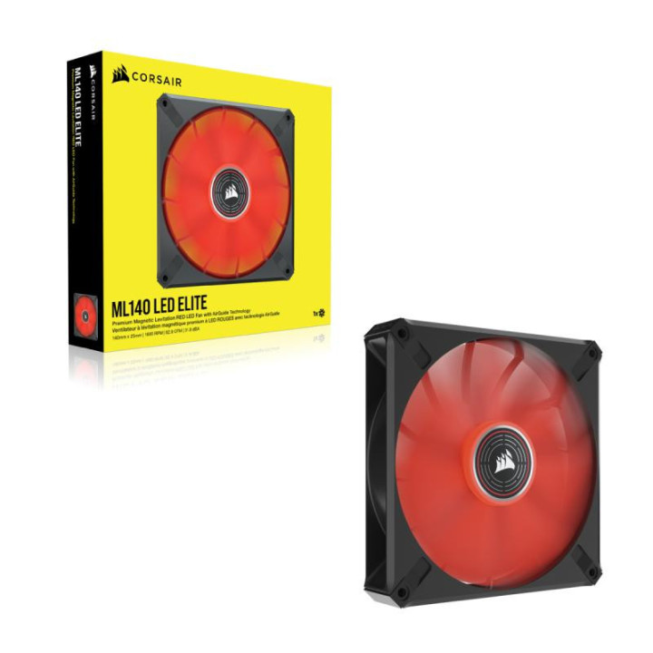 CORSAIR ML140 LED ELITE 140MM MAGNETIC LEVITATION ROUGE SINGLE PACK 