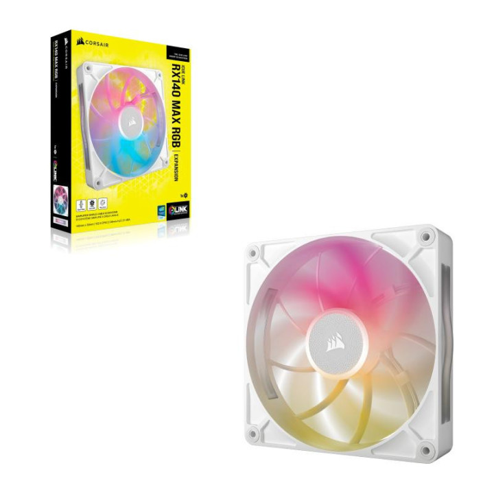 CORSAIR ICUE LINK RX140 MAX RGB BOITIER PC VENTILATEUR 14 CM BLANC 1 PIECE(S) 
