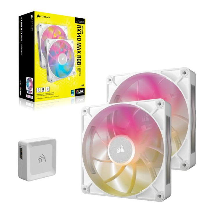 CORSAIR ICUE LINK RX140 MAX RGB BOITIER PC VENTILATEUR 14 CM BLANC 2 PIECE(S) 
