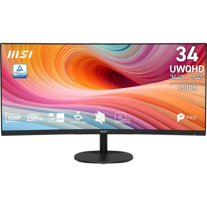 MSI PRO MP341CQ E12 ECRAN PLAT DE PC 86.4 CM (34) 3440 X 1440 PIXELS ULTRAWIDE QUAD HD NOIR 