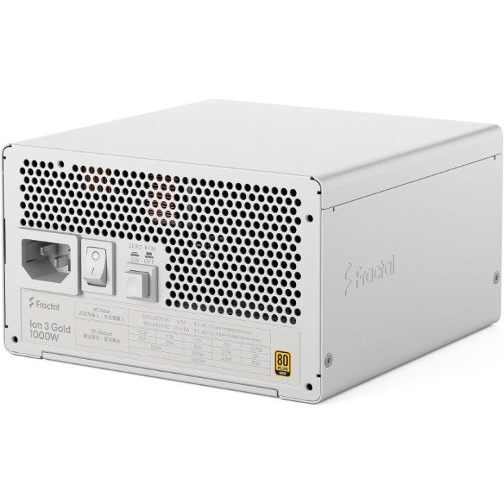 FRACTAL ION 3 GOLD 1000W WHITE . EU CORD 