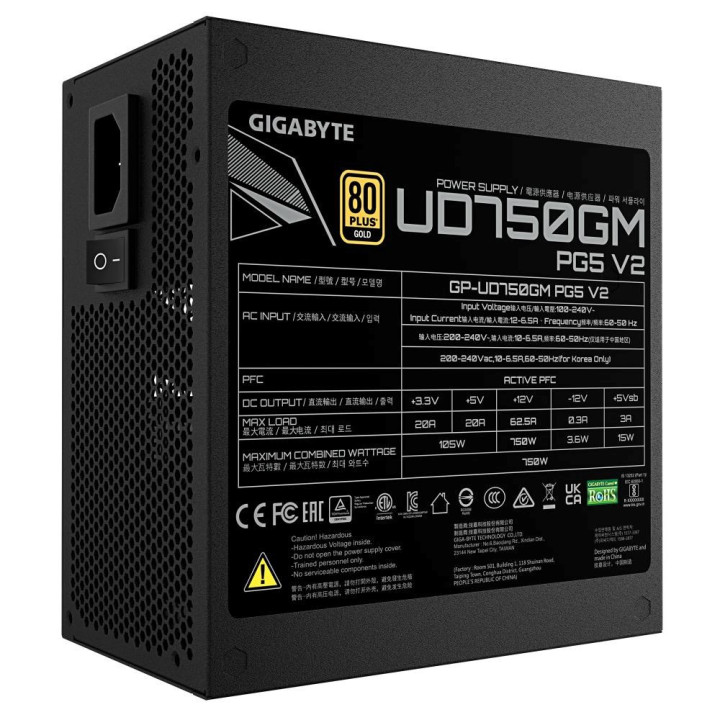 GIGABYTE 750W - GP-UD750GM PG5 V2 - 80+ GOLD 