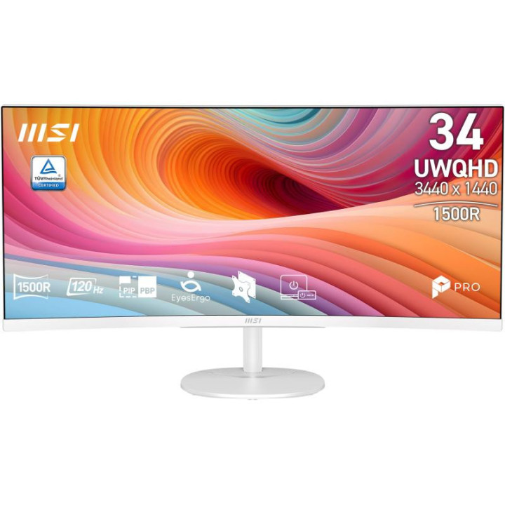 MSI PRO MP341CQW E12 ECRAN PLAT DE PC 86.4 CM (34) 3440 X 1440 PIXELS ULTRAWIDE QUAD HD BLANC 