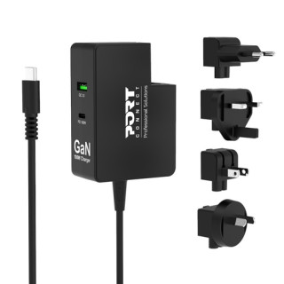 Port CHARGEUR MURAL INTERNATIONAL GAN 100W USB-C/USB-A