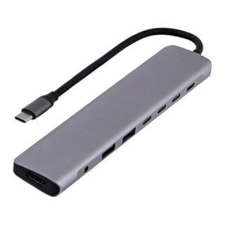 T'nB ICLICK HUB USB-C/8 PORTS/GRIS