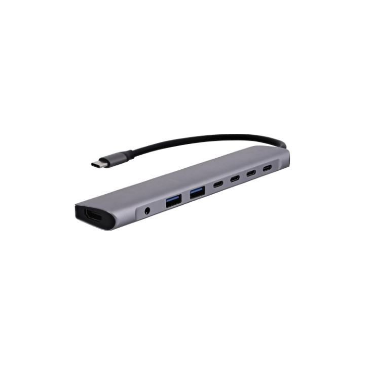 T'nB ICLICK HUB USB-C/8 PORTS/GRIS