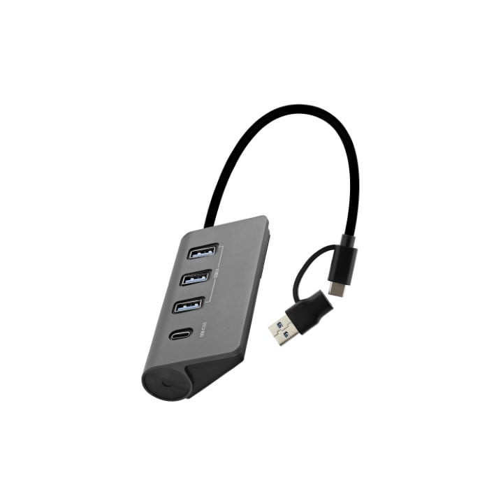 T'nB HUB USB-A/USB-C 3.0/4 PORTS/GRIS
