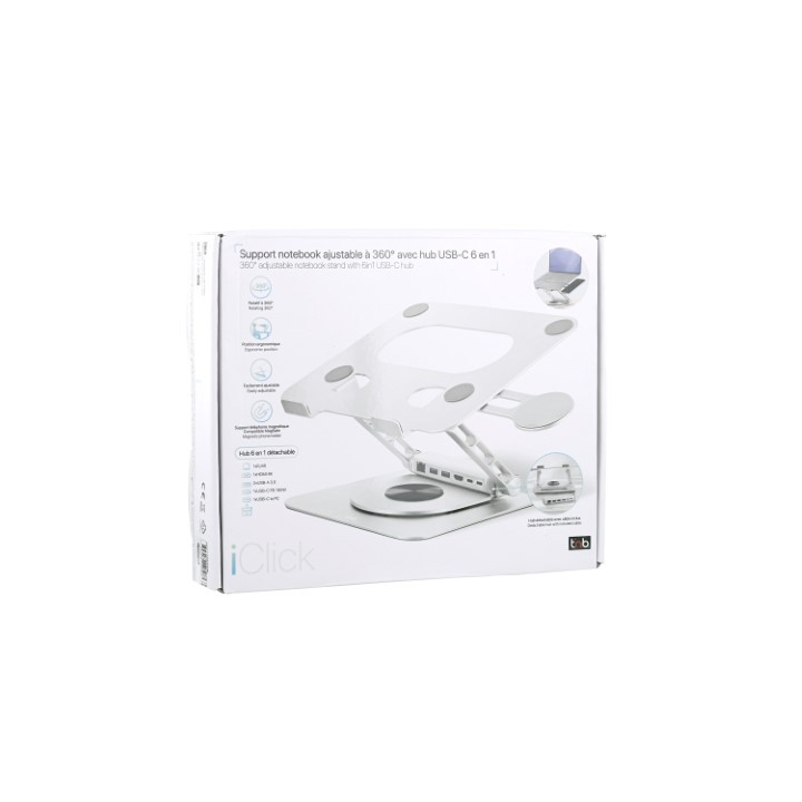 T'nB ICLICK SUPPORT NOTEBOOK/6 PORTS/GRIS