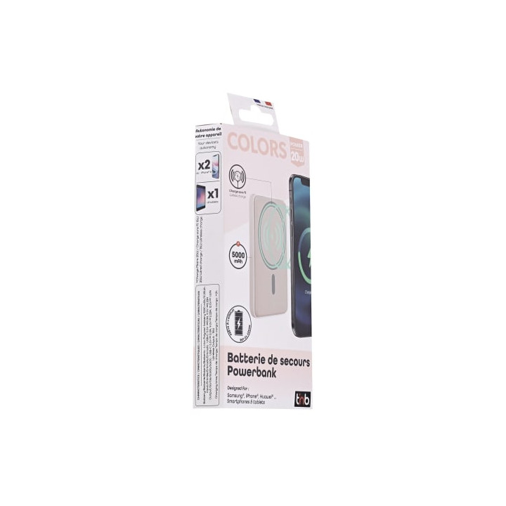 T'nB POWERBANK USB-C/5000 MAH/20W/ROSE