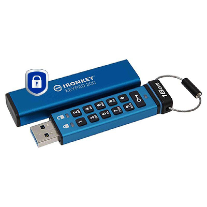 KINGSTON TECHNOLOGY IRONKEY KEYPAD 200 DE 16 GO. FIPS 140-3 NIVEAU 3 (EN ATTENTE). CHIFFREMENT AES-256 