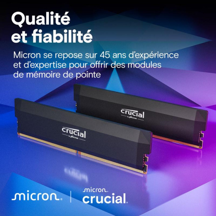 CRUCIAL PRO CP2K32G64C40U5B MODULE DE MEMOIRE 64 GO 2 X 32 GO DDR5 288-PIN DIMM 