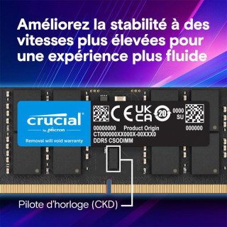 CRUCIAL CT32G64C52CS5 MODULE DE MEMOIRE 32 GO 1 X 32 GO DDR5 6400 MT/S 262-PIN SO-DIMM 