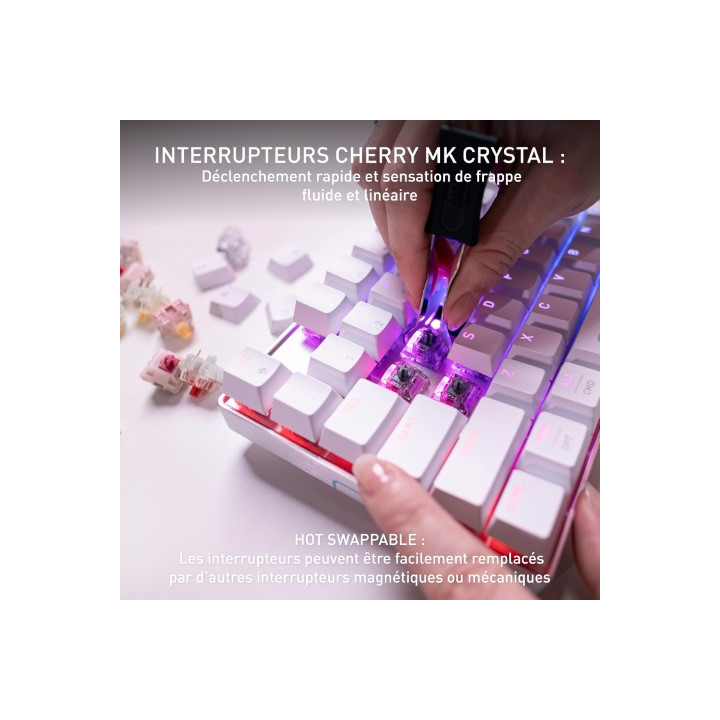 Cherry MX 8.2 PRO TMR - SANS FIL/TKL/BLANC