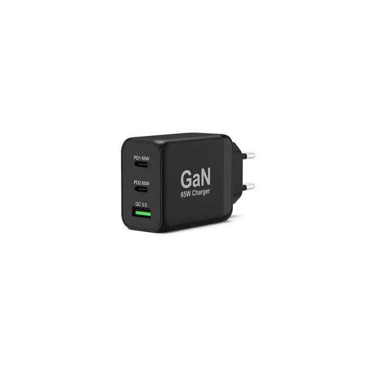 Port CHARGEUR MURAL 65W - USB-C/USB-A - NOIR