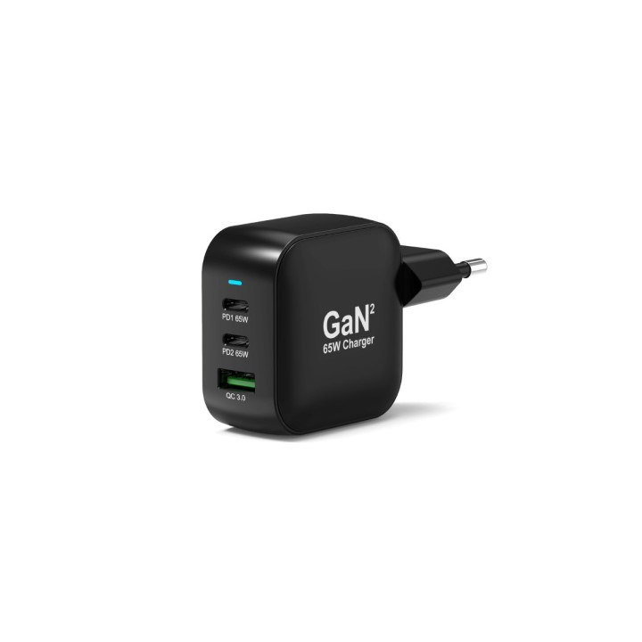 Port CHARGEUR MURAL 65W GAN 3 PORTS + CABLE USB-C - 2M
