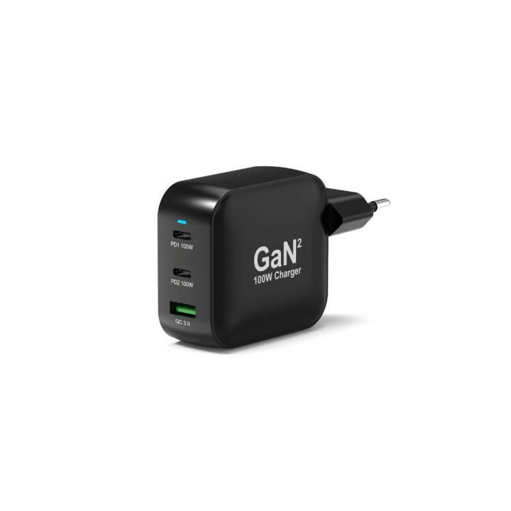 Port CHARGEUR MURAL 100W GAN 3 PORTS + CABLE USB-C - 2M