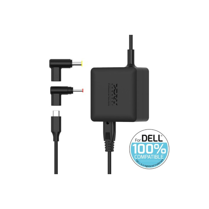 Port ALIMENTATION GAN 65W POUR DELL - 2 EMBOUTS - NOIR