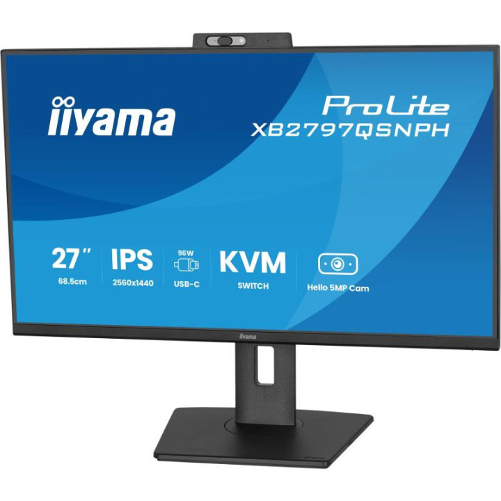 Iiyama XB2797QSNPH-B1 27QHD/75HZ/IPS/PIVOT/CAM/USB-C 96W