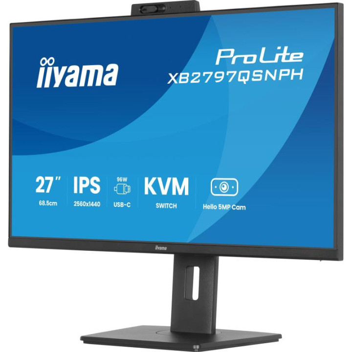 Iiyama XB2797QSNPH-B1 27QHD/75HZ/IPS/PIVOT/CAM/USB-C 96W