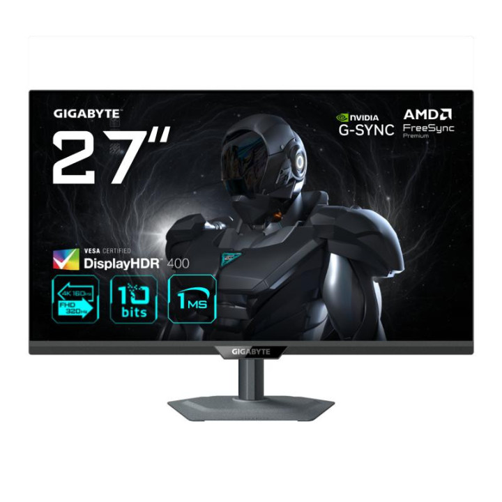 GIGABYTE G27U MONITEUR DE JEU 27? 4K UHD - MODE DOUBLE (4K 160HZ OU FHD 320HZ). 3840 X 2160. 1MS. 350 CD/M2. FREESYNC PREMIUM. D