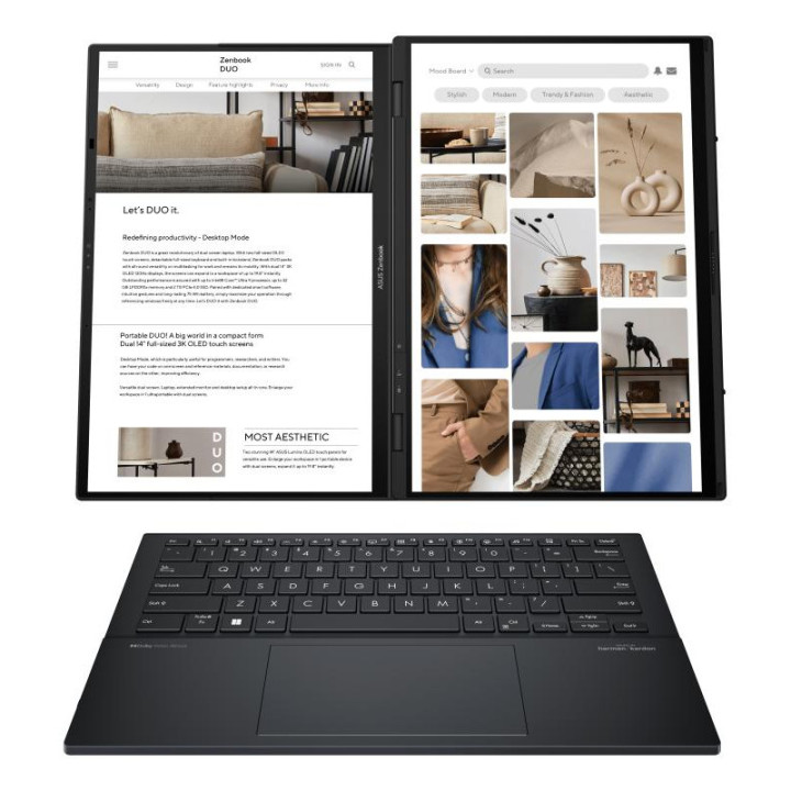 ASUS ZENBOOK DUO UX8406CA-ISCQL302X INTEL CORE ULTRA 9 285H HYBRIDE (2-EN-1) 35.6 CM (14) ECRAN TACTILE WUXGA 32 GO LPDDR5X-SDRA
