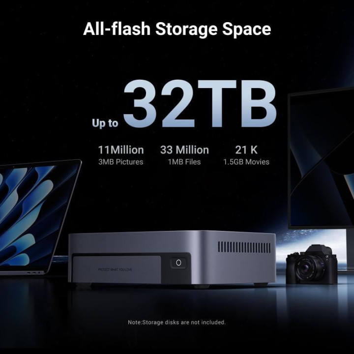 UGREEN DXP480T PLUS NAS BUREAU INTEL CORE? I5 8 GO DDR5 GRIS 