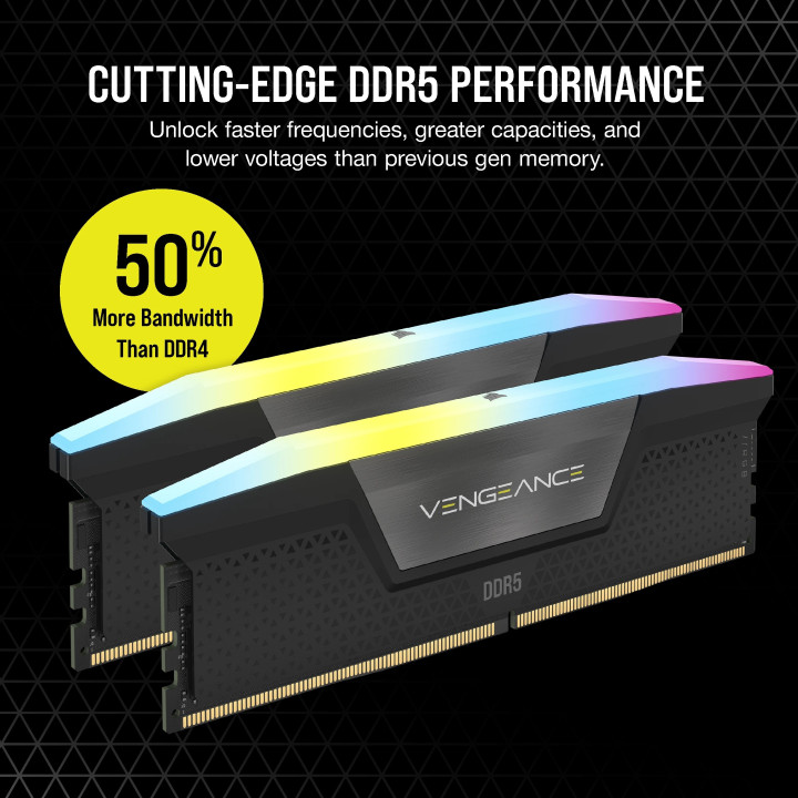 CORSAIR CMH16GX5M2B5200C40 RGB (2X8GO DDR5 5200 PC41600) 